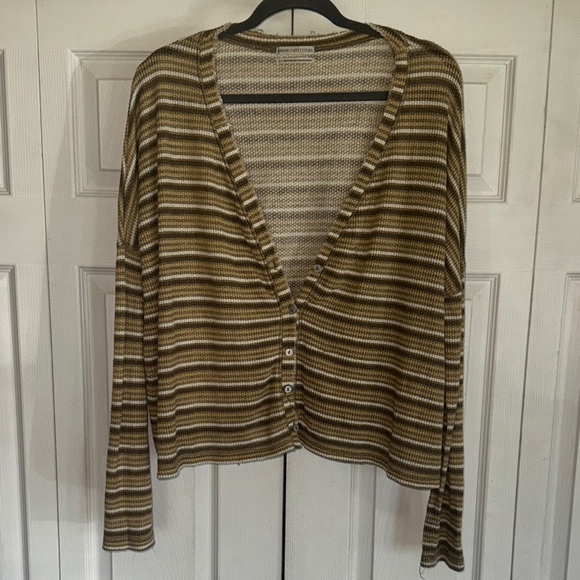 Urban Outfitters Sweaters - Urban Outfitters Brown and Tan oversized Striped Cardigan